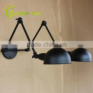 Double-headed Adjustable Swing Arm Black Iron Interior LED Wall Light thumbnail-4