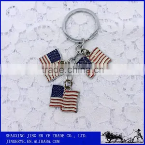 Custom American Flag Metal Square Key Chain thumbnail-1