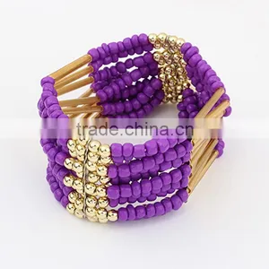 2016 Trending Products Gold Jewelry Small Beads Layered Women Bracelets thumbnail-1