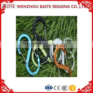 Outdoor Embossed S Shaped Carabiner Bit Aluminum Snap Hook, Mini Carabiner Aluminum Hook Wholesale China Manufacturer thumbnail-1
