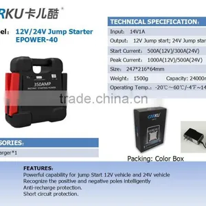 24000mAh Capacity 12V and 24V Gasoline and Diesel Vehicles Jump Start thumbnail-2
