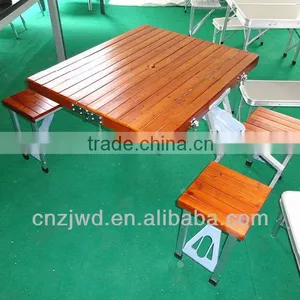 Really Factory Outdoor Aluminum Portable Wooden Picnic Table thumbnail-4