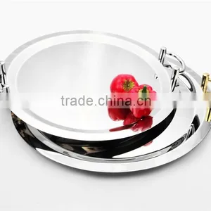 New Products of Gold Rim Stainless Steel Mirror Polishing Dinner Plates for Weddings thumbnail-6