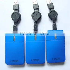 USB Wired LED Logo Flat Credit Card Gift Slim Mouse thumbnail-6
