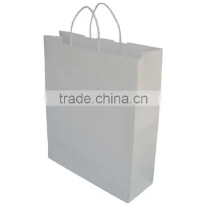Cheap Custom Printing White Kraft Paper Shopping Bag thumbnail-1