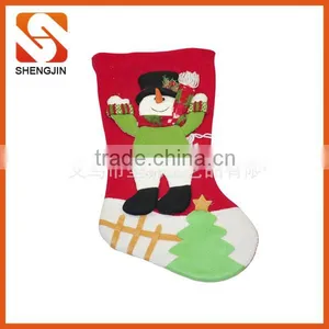 SJ-6929 New Arrival Ho Ho Ho Print 2016 Fleece Santa Christmas Stocking thumbnail-3