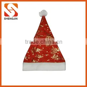 SJ-6915 Rose Red Velvet Santa Clause Hat Christmas Decorated Sequins Hat thumbnail-4