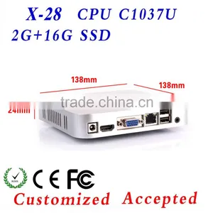 Nettop pc Multimedia Center Inctel Xcy X28 C1037U 1.8GHZ 2G RAM 16G SSD 4*USB2.0 13.8*13.8*2.4 cm Video Resolution:1920*1080 thumbnail-1