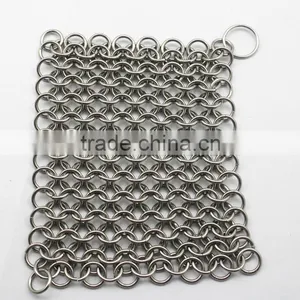 316L Stainless Steel Finger Cast Iron Scrubber Chainmail Cleaner Custom Cast Iron Cleaner Quality Choice thumbnail-2