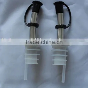 Stainless Steel Bottle Pourer With Plastic Stopper and Cap thumbnail-1