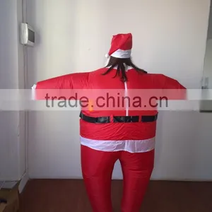 DJ-CO-120 Adult Chub Santa Inflatable Blow Up Color Full Body Christmas Costume Jumpsuit thumbnail-2