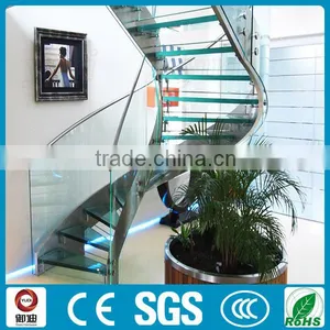 Modern Commercial Hotel Glass Curved Stairs Price thumbnail-6