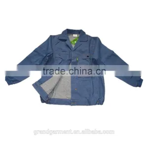 Wholesale Navy Blue Factory Jean Work Jacket thumbnail-2