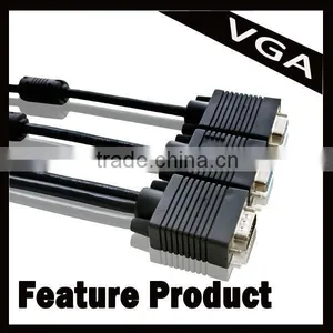 Slim Vga Cable 10M/30ft Gold-plated HD 15pin Thin VGA Cable Male to Female for Monitor thumbnail-1