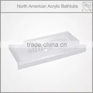 North America Market UPC/cUPC Certified 3 Side Aclove Tile Flange Shower Tray, Fiberglass Shower Base, Usa Standard Shower Base thumbnail-1