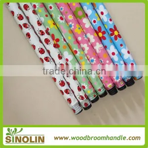 All Kinds of Flower Pvc Cover Metal Broom Handle With Different Design thumbnail-1
