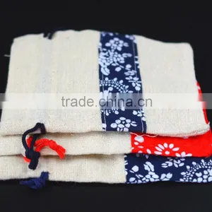 Fashion Spliced Jute Drawstring Bag China Factory Supplier's Choice thumbnail-4