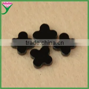 Cheap Prices Flat Back Flower Cut Dark Black Natural Agate Onyx thumbnail-1