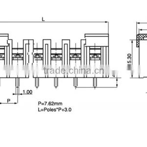UTL Factory For Sale 2 To 24 Pins PBT Ul94V0 Types Of Electric Pcb Screw Terminal Block Connector Pitch 7.62mm thumbnail-4
