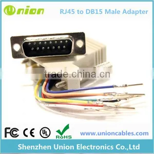 DB 15 Pin DB15 Male to RJ45 8P8C Female Modular Serial Adapter Connector Jack thumbnail-1