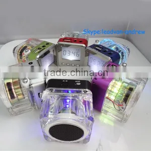 Support USB TF Music Playing Crystal Flash High Quality Portable Speaker For Bicycle thumbnail-3