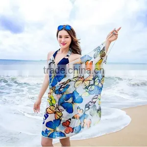 Elegant Chiffon Pareo Beach Sarong Wrap Bikini Scarf thumbnail-3