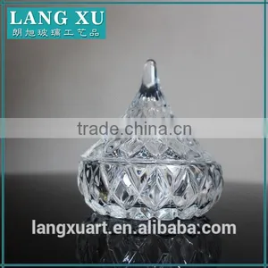 LX-T100 Factory Wholesaler Crystal Glass Kiss Shaped Fancy Glass Jars With Lids thumbnail-1