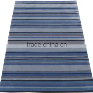 Stripes Designs Hand Loom Cut Pile Wool Rugs thumbnail-2