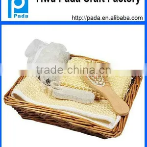 Wooden Bath Set in Wood Basket thumbnail-1