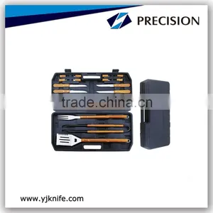 Wood Handle Barbecue Tool Set With Suitcase thumbnail-1