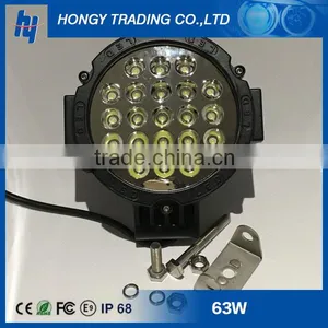Round Aluminum Housing 7'' Auto Led Work Light 63w Led Driving Light for Offroad Truck Vehicle Car Accessories Quality Choice thumbnail-1