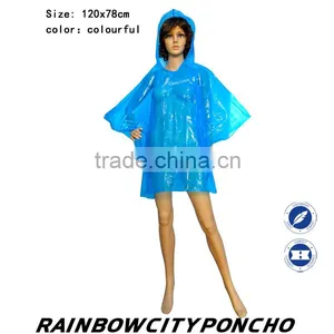 Promotinal PE Poncho Rain Cape Raincoat With Logo Print Two Place Two Position Logo Print thumbnail-2