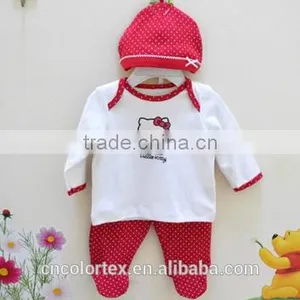 Baby Girls 3pcs Set Hello Kitty Top+ Printed Pants+Cute Hat thumbnail-1