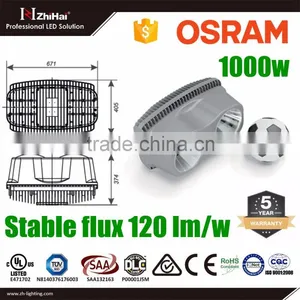 120000 lm Lumileds Chip UL TUV SAA DLC Rohs Approved 1000 Watt LED Flood Light thumbnail-4