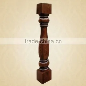 Black Solid Wood Stair Post Support thumbnail-2