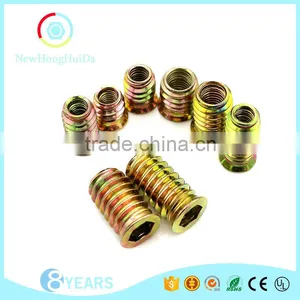 Odm Good Quality Zinc Alloy Colorful Furniture Wood Insert Nut thumbnail-1