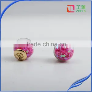 2016 New Korean Fashion Wild European Style Simple Double Ball Candy-colored Wild Earrings Women Brand Earring Jewelry thumbnail-5