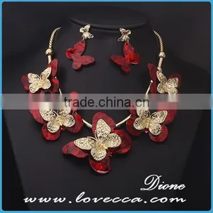 New Wholesale Butterfly Luxury Necklace Sets for Party Gift Jewelry thumbnail-2