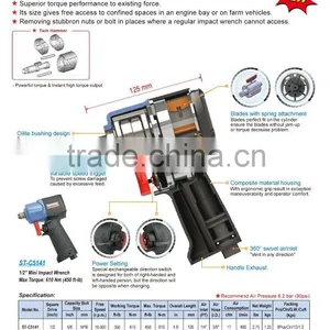 Compact Lightweight Composite 1/2" Professional Air Impact Wrench thumbnail-2