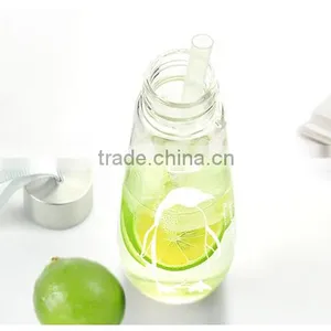 480ML Water Bottle With Bag Leak Proof Custom Glass Water Bottle Drinkware Transparent Water Bottles Cute Outdoor Sports Tumbler thumbnail-2