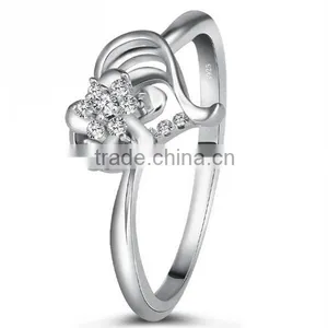 Luxury Jewelry Flower Design and Hollow Heart Design 925 Sterling Silver Rings thumbnail-2
