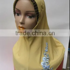 OEM- Malaysia Scarf Arab Hijab Muslim Scarves Embroidered TA002# thumbnail-1
