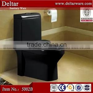 One Piece Black Toilet, Sanitary Colored Ceramic Toilets, Colored Toilets For Sale thumbnail-1