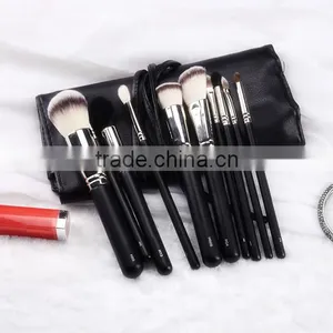 Top Grade Copper Ferrule 10pcs Private Label Makeup Brush Black, High Quality Private Label Makeup Brush Black thumbnail-3