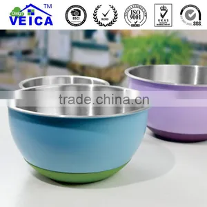 Steel Salad Bowl With Silicone Bottom thumbnail-3