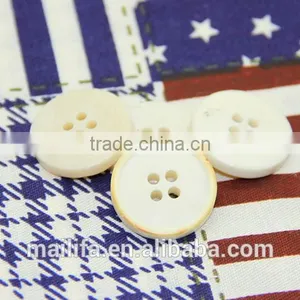 4 Holes Rim Burnt Ivory White Bone Buttons in High Quality thumbnail-1