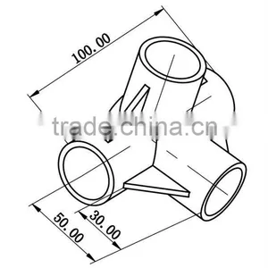 JY-A003|Plastic Connectors for Lean Pipe|Durable Plastic Joint for Pipe Rack|Industrial Plastic Joint thumbnail-2