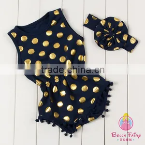 Wholesale Baby Romper With Pom Pom Trim,girl Romper for Baby thumbnail-3