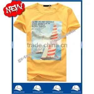 Young's Short Sleeve Round Neck T-shirt With Discharge Print in the Front thumbnail-1