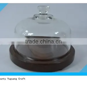 Wooden Cheese Platter Wooden Cheese Plate With Glass Dome thumbnail-1